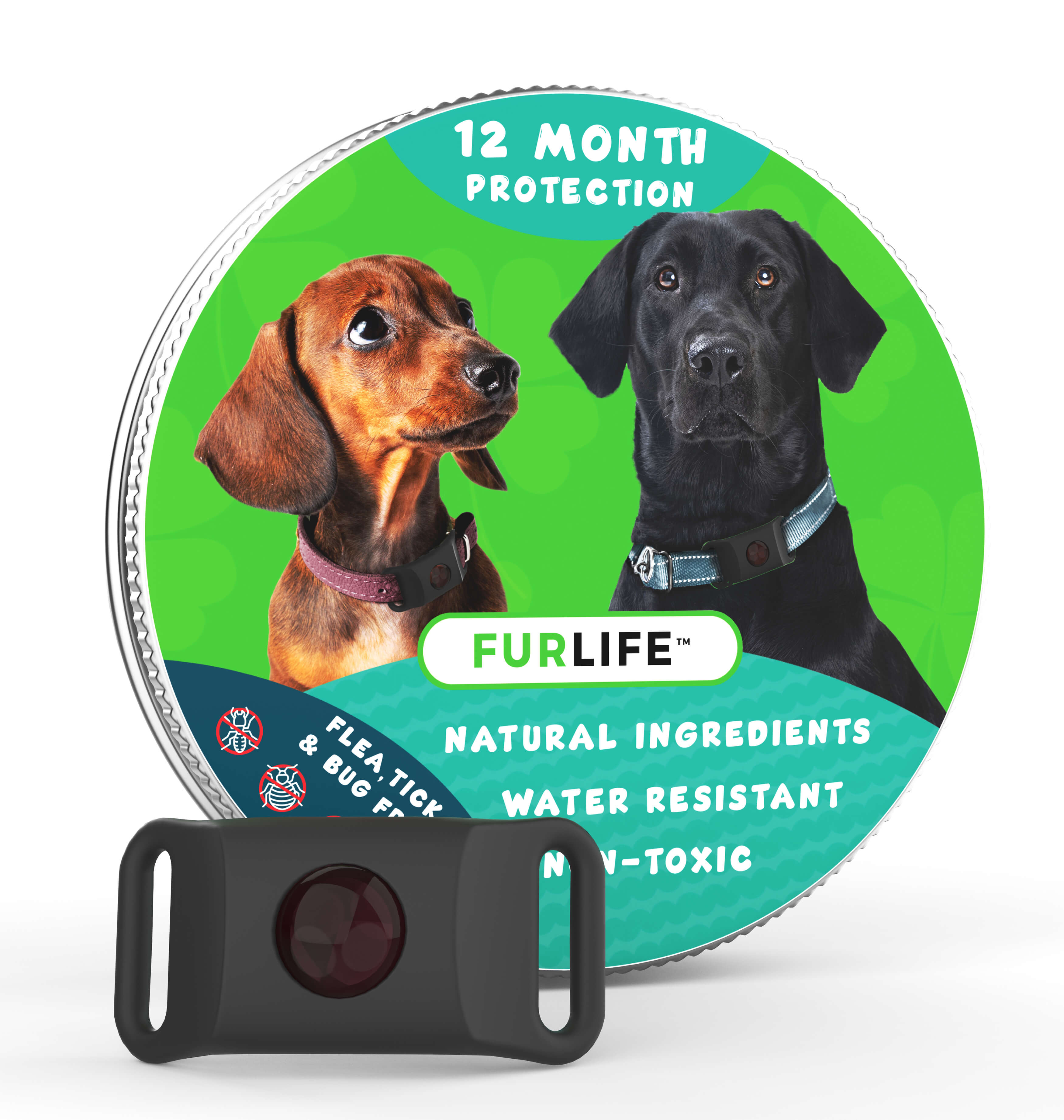FurLife™ - 12 Months All Natural Flea and Tick Tags for Dogs