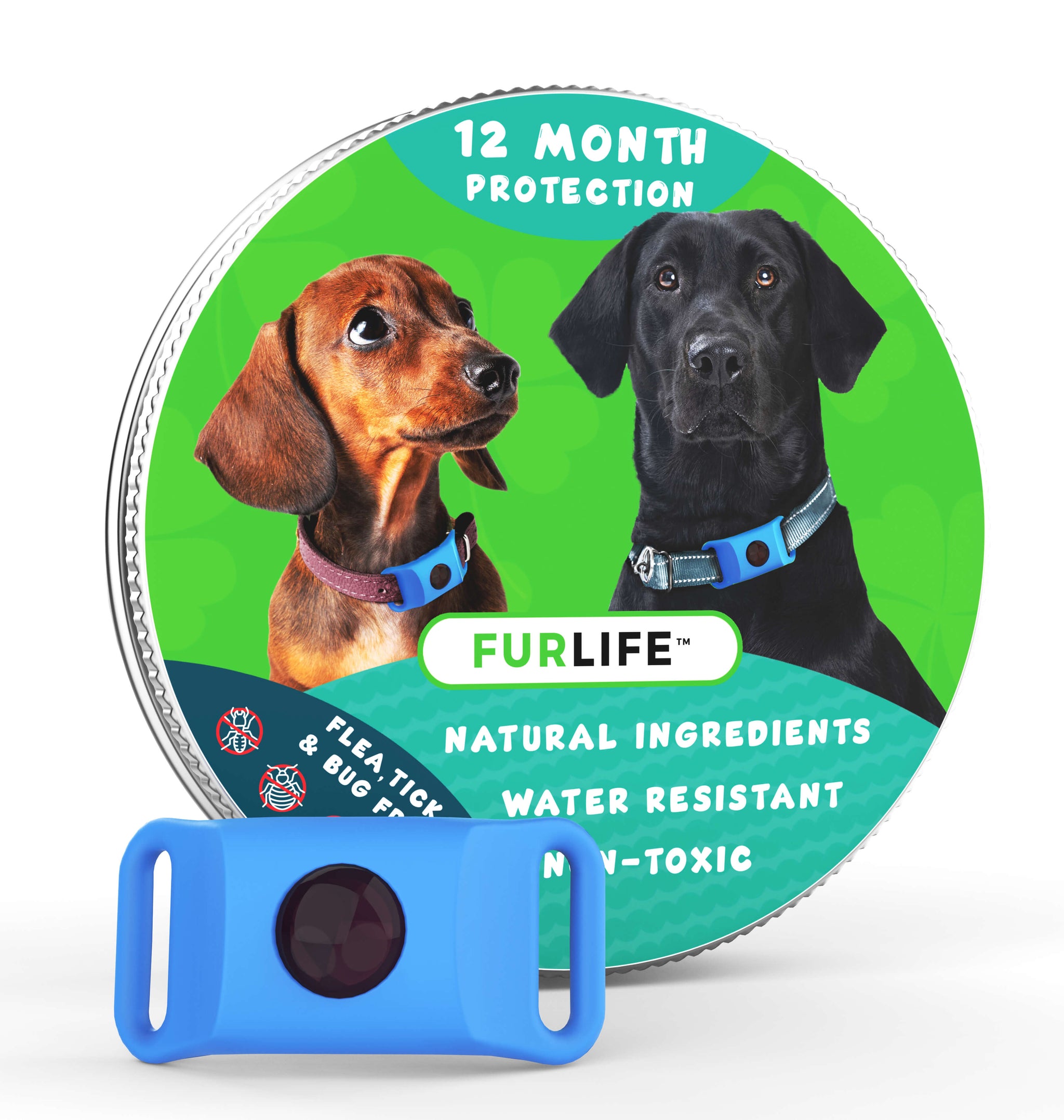FurLife™ - 12 Months All Natural Flea and Tick Tags for Dogs