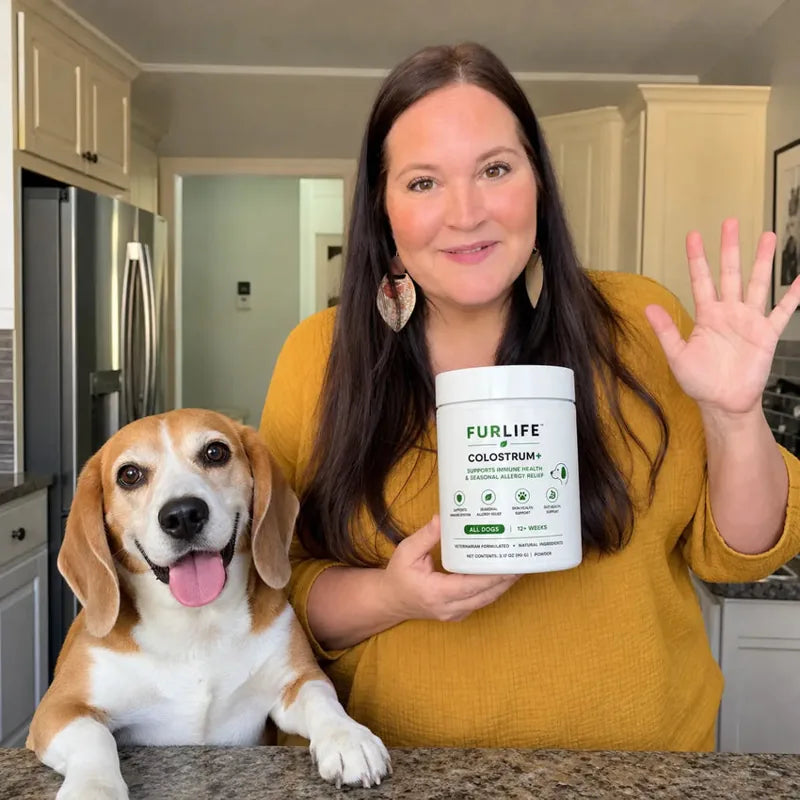 Dog and pet parent with FurLife