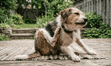 dog scratching himself because of fleas