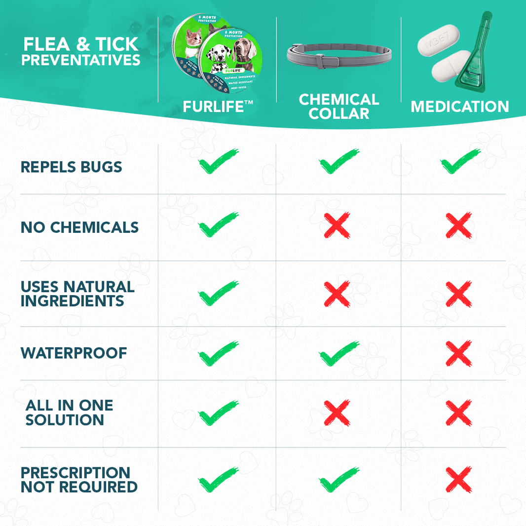 Natural Flea & Tick Collar Tag For Dogs - Waterproof, Adjustable, 8+ Month Protection With 3 Refills, Chemical-Free