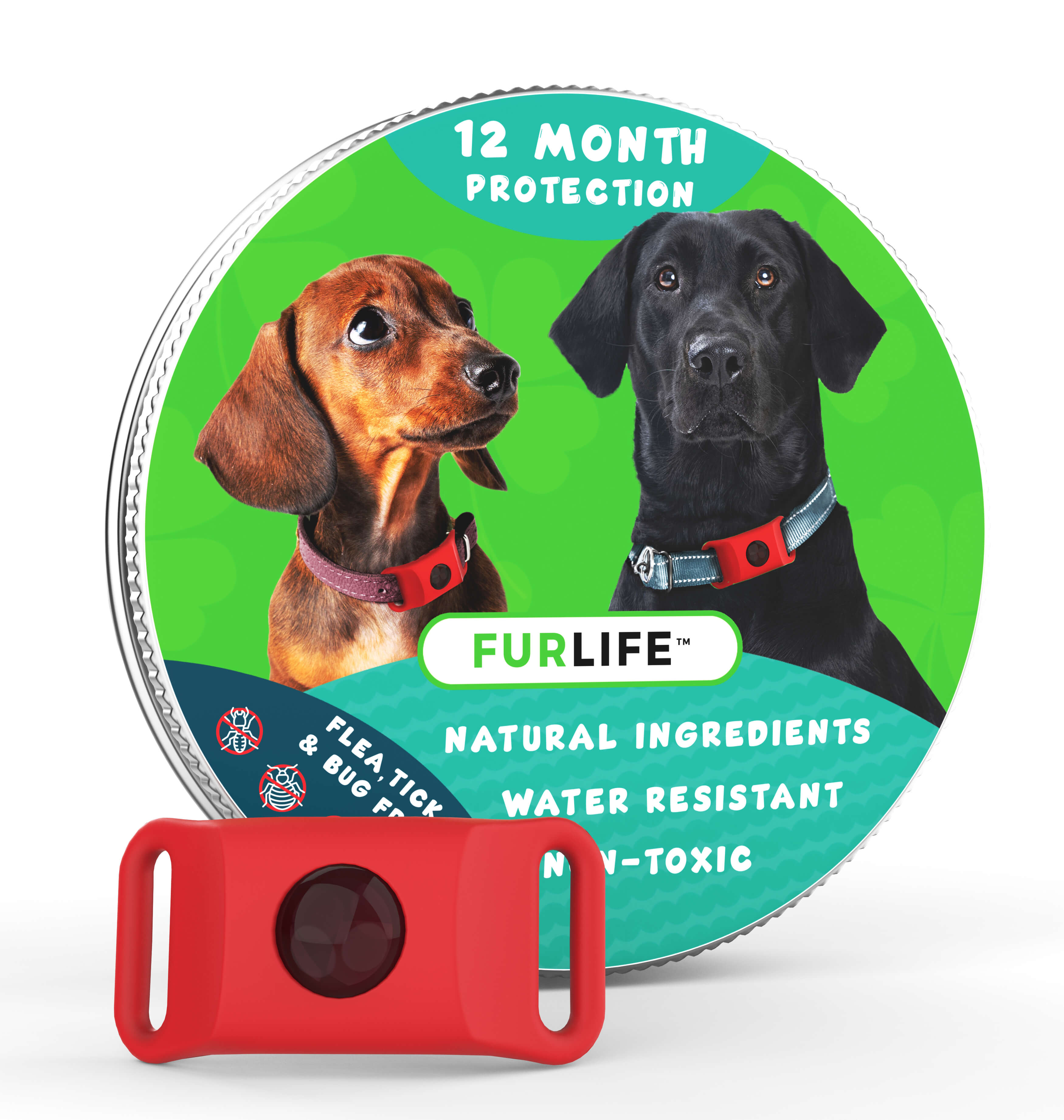 FurLife™ - 12 Months Flea and Tick Tags for Dogs