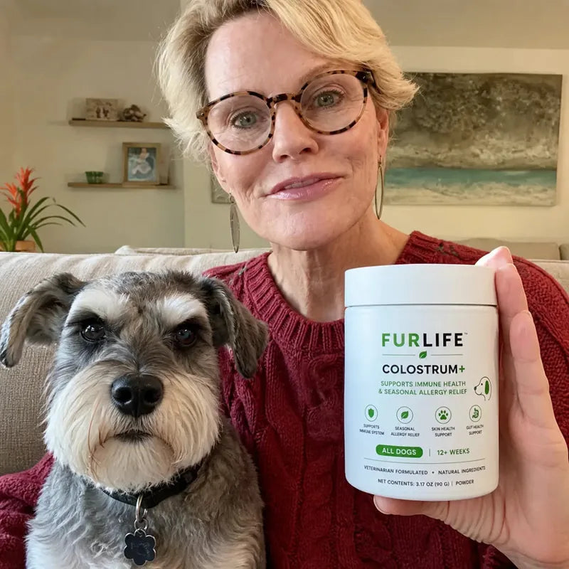 Dog and pet parent with FurLife